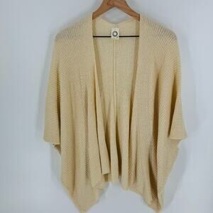 Anthropologie Akemi + Kin Cream Knit Open Front Draped Cardigan One Size